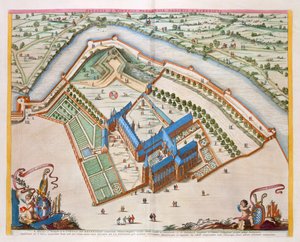 The Benedictine Abbey of St Winnock, Bergen, Netherlands, 1649 by Joan Blaeu
